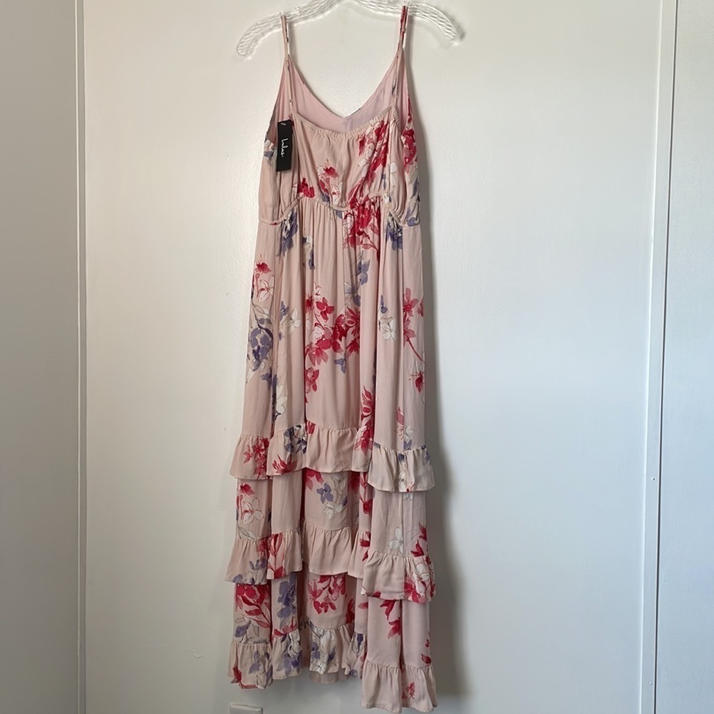 Lulu’s Feeling The Frills Floral Ruffle Spaghetti Strap Dress Size L - Picture 8 of 11